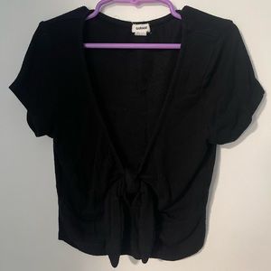 Garage tie front crop top